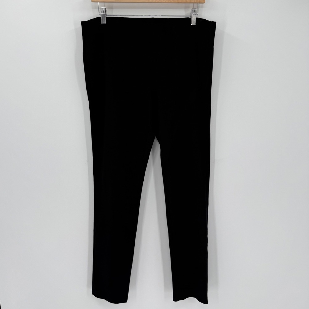 Eileen Fisher Black Stretch Knit Pull-On Pants Women Size Medium Viscose Blend